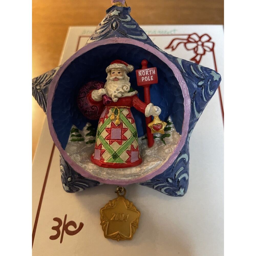 Danbury Mint Jim Shore 2014 Santa North Pole Star Christmas Ornament